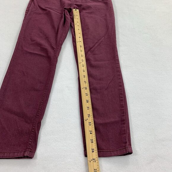 The North Face Straight Leg Jeans Size 4 Womens Solid Dark Burgundy Red Pants S - Picture 10 of 10